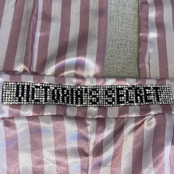 Victoria’s Secret 🔥RARE🔥 Size 38 Y2K Pink Striped Bling Satin Pajama Pants - Picture 8 of 8